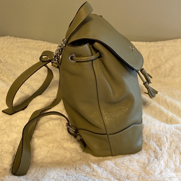 COACH Elle Light Clover Green Pebble Leather Backpack Style #F72645 NEW NWOT - Picture 4 of 13